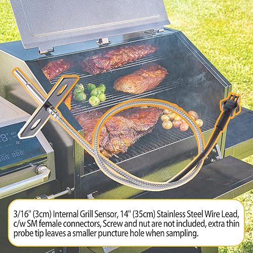 Miniatura 7 de RTD Grill Sensor de temperatura interna, compatible con ahumadores Pit Boss serie P7 y parrillas de pellets de madera PB-39P350