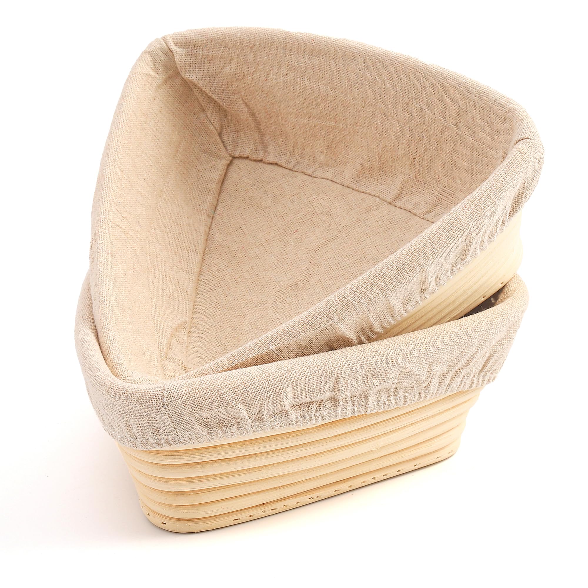 Triangle Brot-Gärkörbchen – Sauerteigkorb, Rattan – Starter-Set zum Backen von Dreiecksbroten – Geschenkset