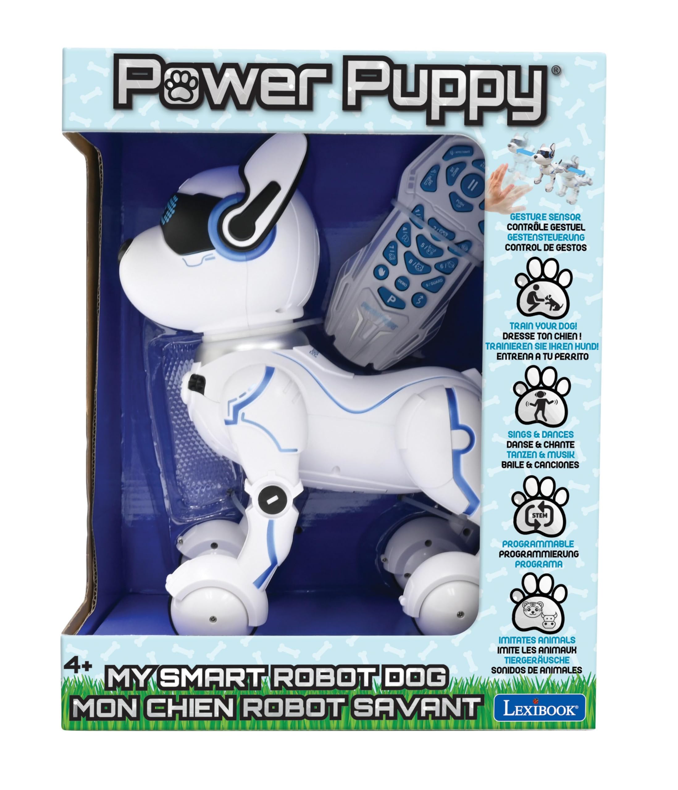 Lexibook Power Puppy - Il Mio Robot da addestramento - Robot con Telecomando, Funzione di addestramento e Controllo dei gesti, DOG01LXB