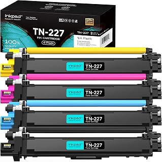 TN227 4PK Compatible Toner Cartridge Replacement for Brother TN227 TN-227 TN227BK TN227C TN227M TN227Y High Yield| Compatible with HL-L3290CDW HL-L3210CW MFC-L3750CDW MFC-L3710CW Printer