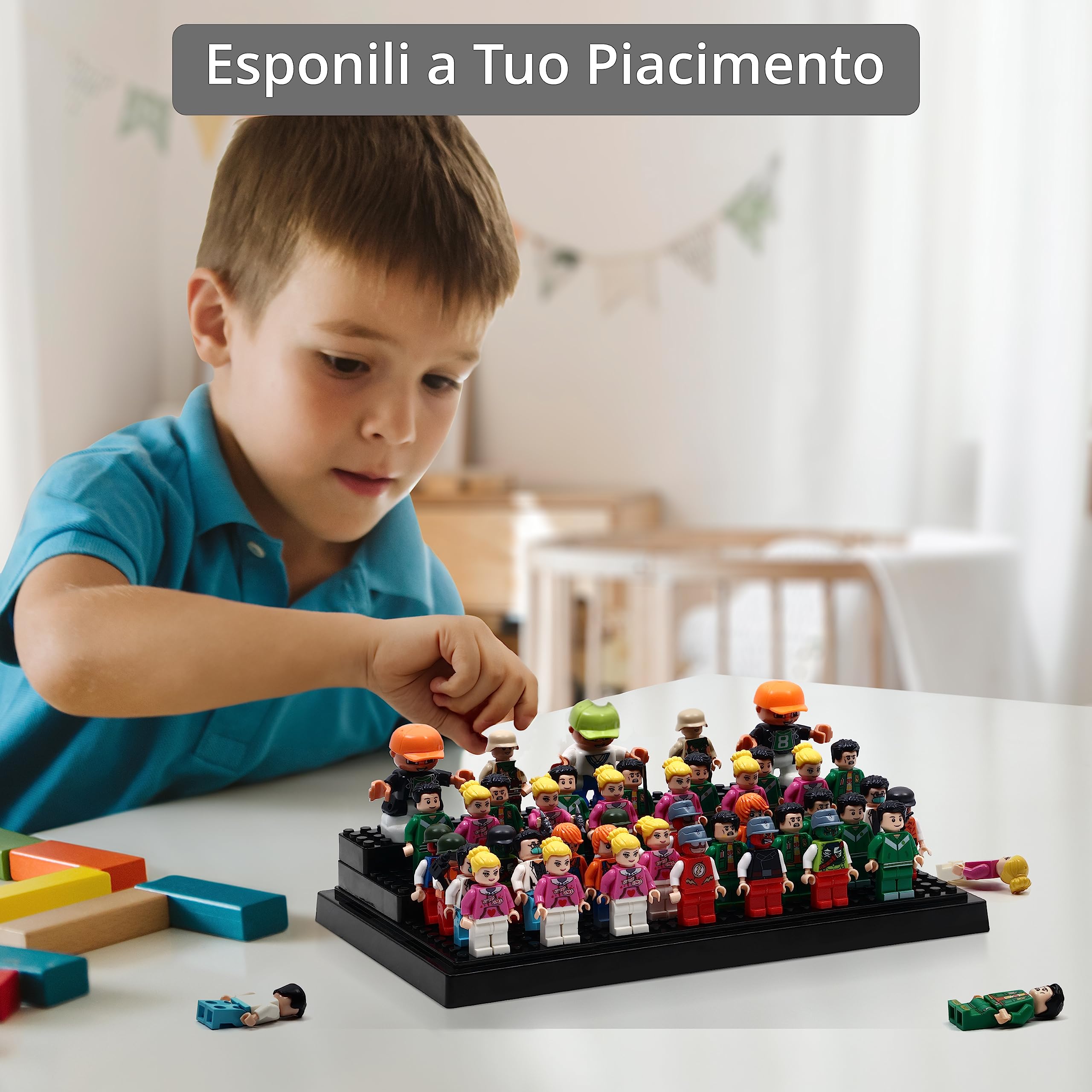 Winter Shore Vetrina Acrilico a 3 Livelli [Set da 2] - Vetrina Modellini per Mini Figure di Azione e Modelli di Blocchi da Costruzione - Teca Espositiva Antipolvere con Base Compatibile con Blocchi