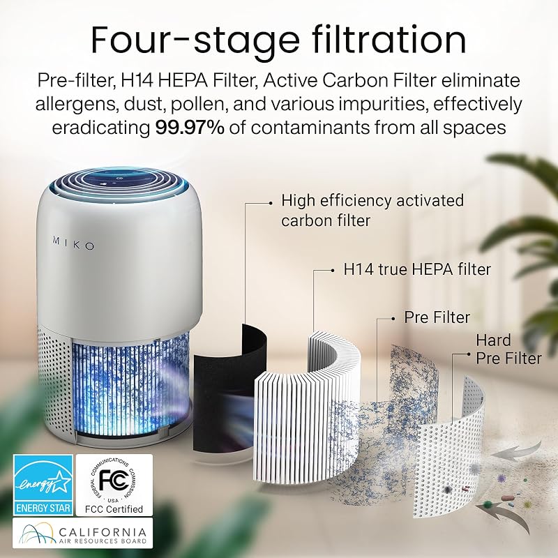 MIKO Smart H13 HEPA Air Purifier for Bedroom and Home image 2