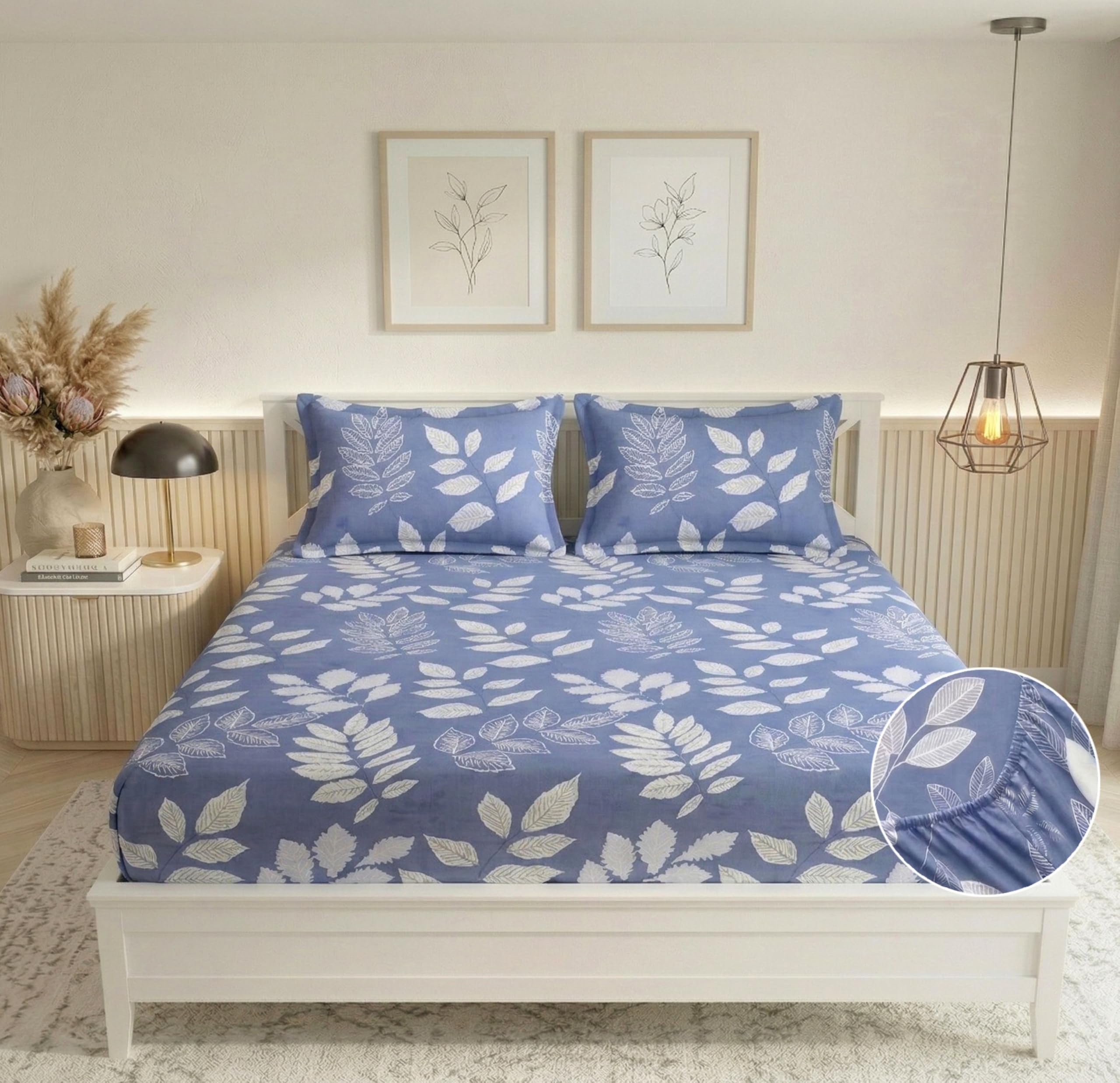 BSB HOME Floral Fitted Sheets - Double Bed, FREE SHIPPING -24