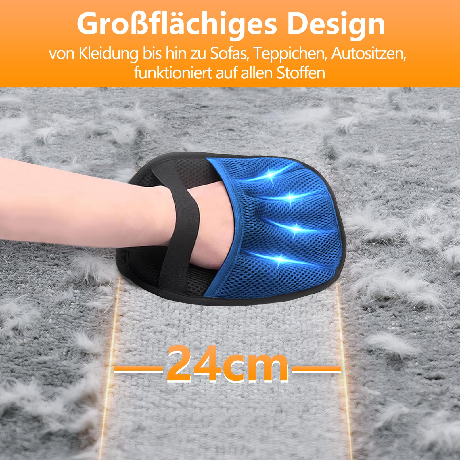 TOOHAO Guanto Peli Gatto Cane, Guanti Statici per Peli Animali, Pet Hair Remover Gloves per la Pulizia dei Vestiti Tappeti Divani Sedili Auto, Riutilizzabile e Lavabile (Blu)