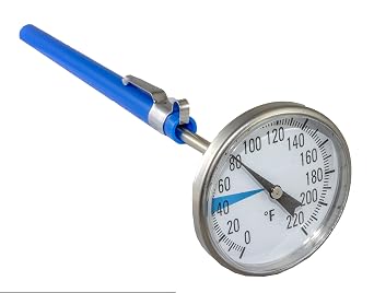 Stainless Steel Soil Thermometer by Smart Choice| 127mm Stem, Easy-to-Read 1.5 Dial Display, 0-220 Degrees Fahrenheit Range | Soil Temperature Thermometer for Ground, Compost, Garden Soil