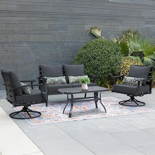 Miniatura 2 de Aoodor Cojín para silla de exterior, 24 x 24 pulgadas, resistente al agua, resistente a la decoloración, cojines de asiento de patio con funda