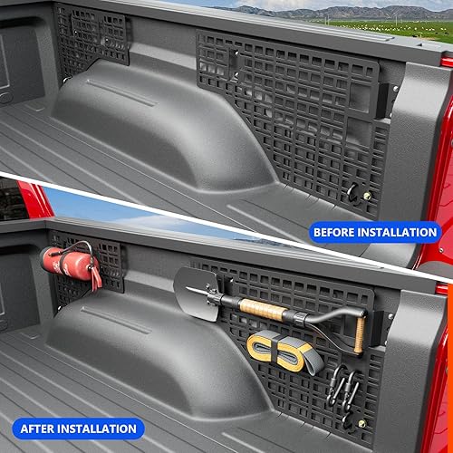 Miniatura 6 de Panel Molle Lateral de Cama de 5.7 Pies Compatible con Sistema de Panel Molle de Cama de Camión RAM 1500 19-25 Sistema de Repuesto para Accesorios