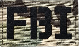 SUVIYA 3.5x2 IR FBI Patch Law Enforcement Police EMS FBI Fire Rescue Sheriff K-9 Patch (Multicam IR)