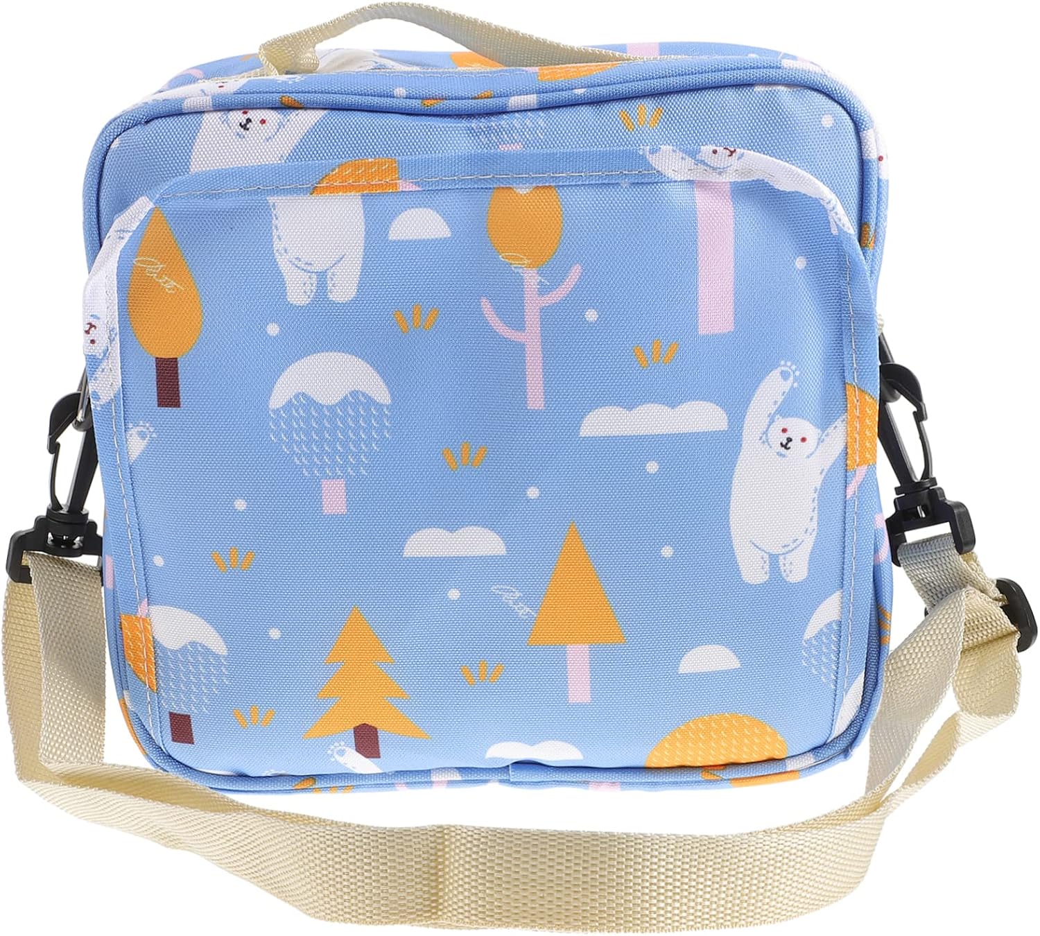 Vaguelly Large Diaper Tote Bag for Moms Portable Multi-Functional Baby Diaper Organizer Crossbody Stroller Bag Insulated Cup Holder for Travel and Baby Showers