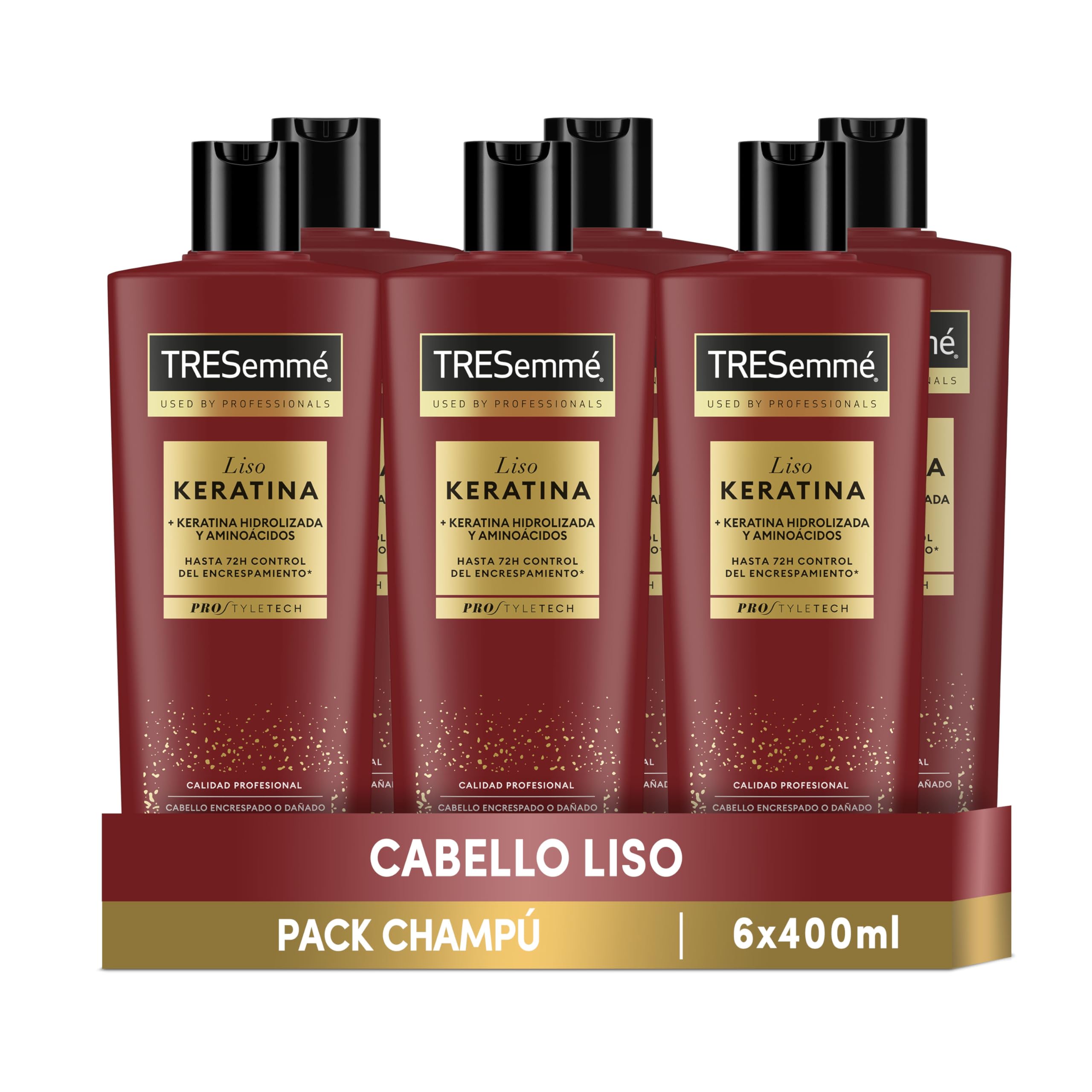 Champú TRESemmé Liso Keratina: Brillo y Suavidad Pack 6 x 400ml