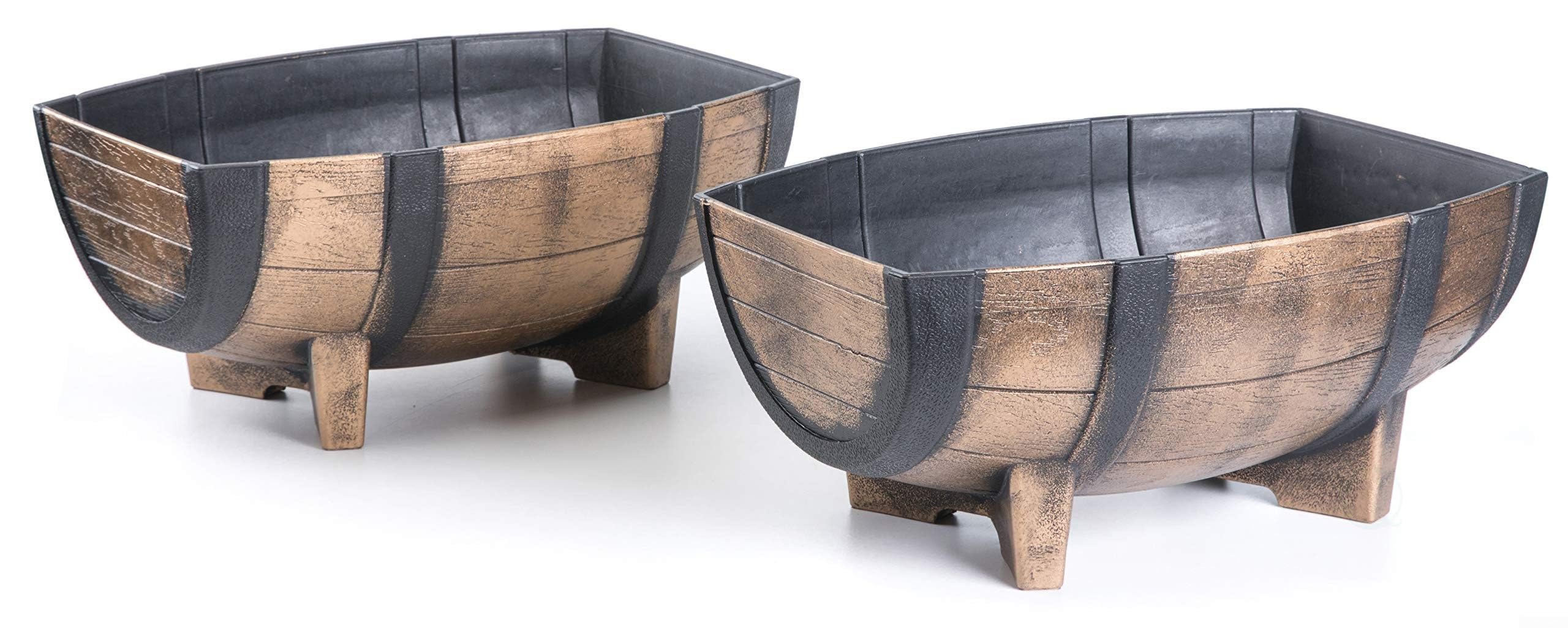 Pots de fleurs en imitation bois extérieurs pour embellir la terrasse