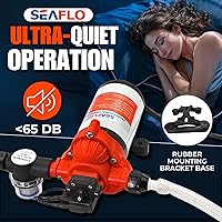 Vista 5 de SEAFLO Bomba de presión de agua serie 33 de 110 V CA – 115 V CA, 3.3 GPM, 45 PSI, auto cebado, interruptor de presión inteligente