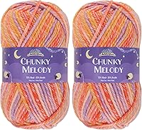 Vista 19 de JubileeYarn Chunky Melody - Hilo para tejer 100g/madeja, mezcla de lana gruesa, color maíz naranja - 2 madejas