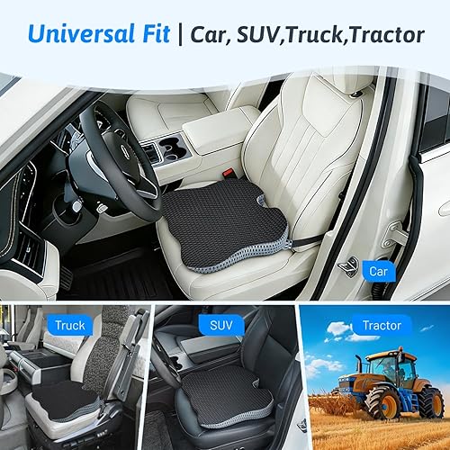 Miniatura 7 de Cojín de asiento de coche de espuma viscoelástica suave y densa para conducir, cojín de asiento para conductor de asiento de automóvil con diseño de