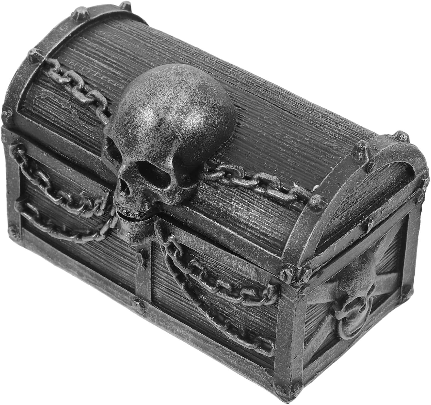 BESTYASH Vintage Skull Treasure Chest Decorative Box Hinged Lid for Jewelry and Keepsakes Compact Resin Organizer for Halloween Decor and Party Favors Approx
