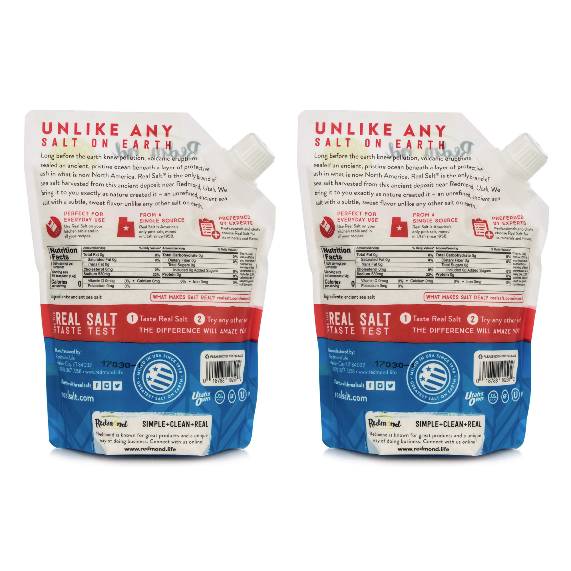 Redmond Real Salt - Ancient Fine Sea Salt, Unrefined Mineral ...