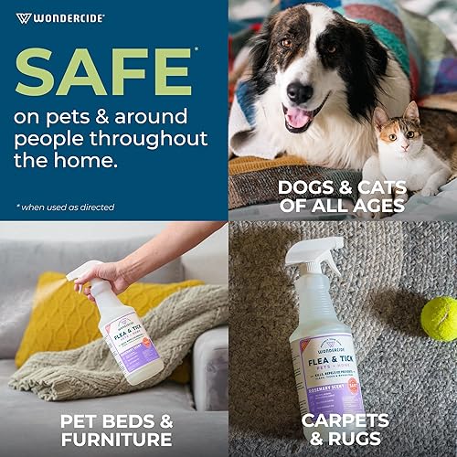 Miniatura 4 de Pulverizador para pulgas, garrapatas y mosquitos para mascotas + Home Wondercide Natural Rosemary, 32 onza