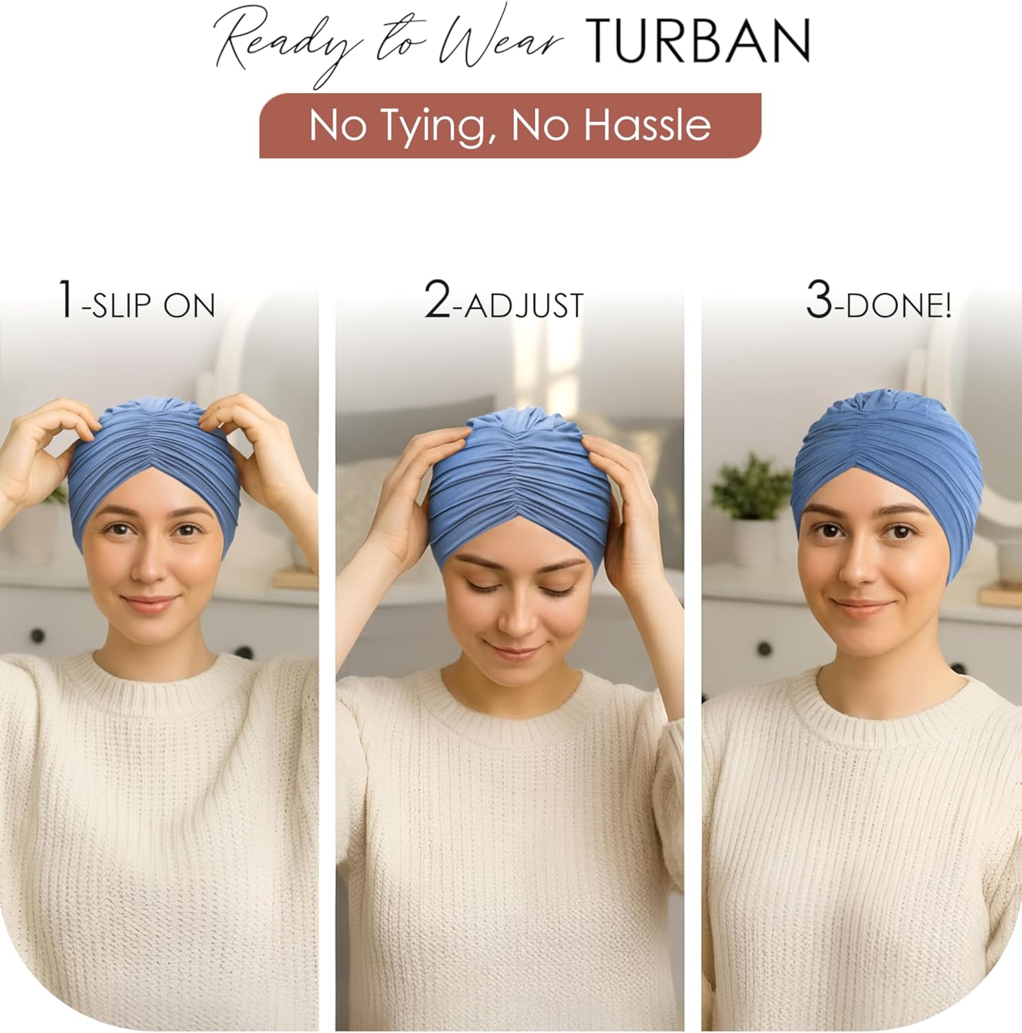 CAPLORD Chemo Cap, Soft Hat for Hair Loss, Headwear for Chemo Patients, Turban Beanie for Cancer Alopecia, Head Cover, Hijab - Image 3