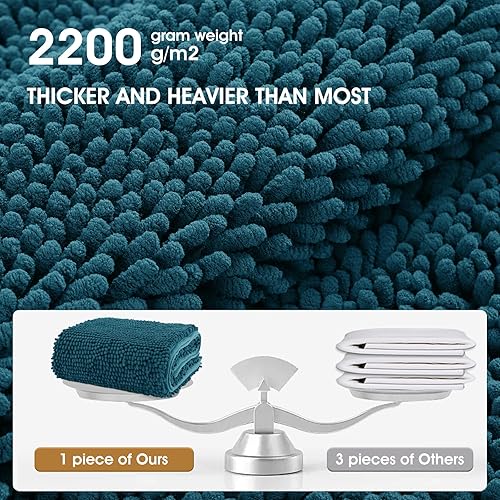 Miniatura 9 de IM HOME Alfombra absorbente de chenilla para puerta exterior de 48" x 30", tapetes para puertas fangosas lavables para perros, alfombra