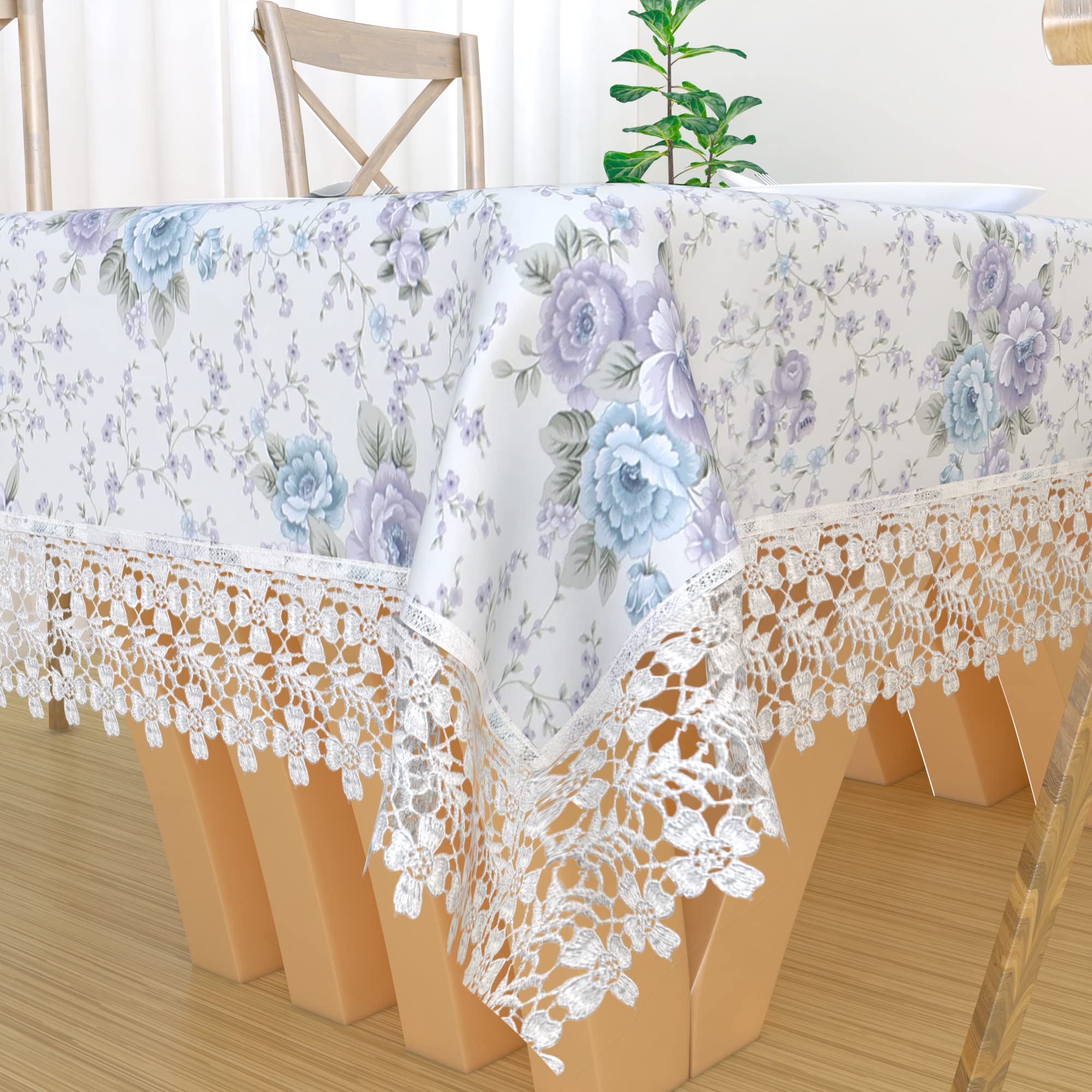 MONKDECOR AM-B-KA New Lace Cotton Printed Small Flower Design 2 Seater Square Centre/Cofee/Tea Table Cover (Size-40x40 inches) - Design-2-image-13