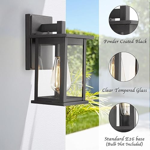 Miniatura 2 de Bestshared Linterna de pared para exteriores, luces de pared exteriores para casa, aplique de pared exterior, accesorio de iluminación de montaje en