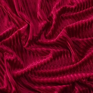 63" Wide Red Pleated Velvet Stretch Fabric by The Yard for Dress,Costume,Pillowcase,Cushion,Craft,Sofa Covers,DIY,Sewing,Clothing Fabric,1 Yard