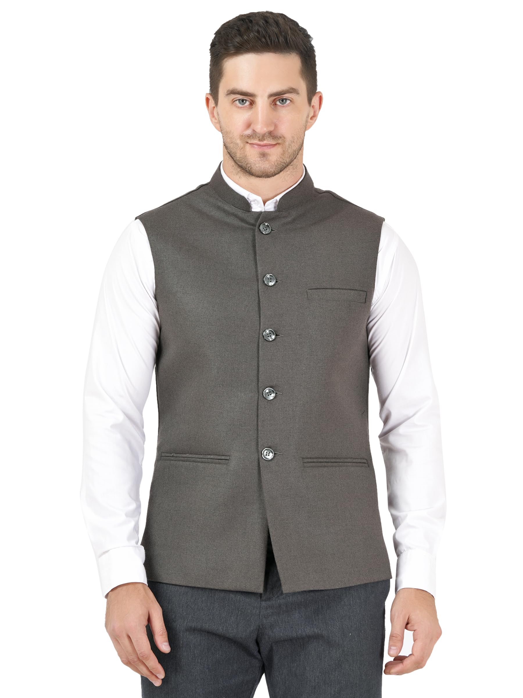 badoliya & sons Nehru Jacket for Men's Formal Wear (Grey, 50)-picture-41