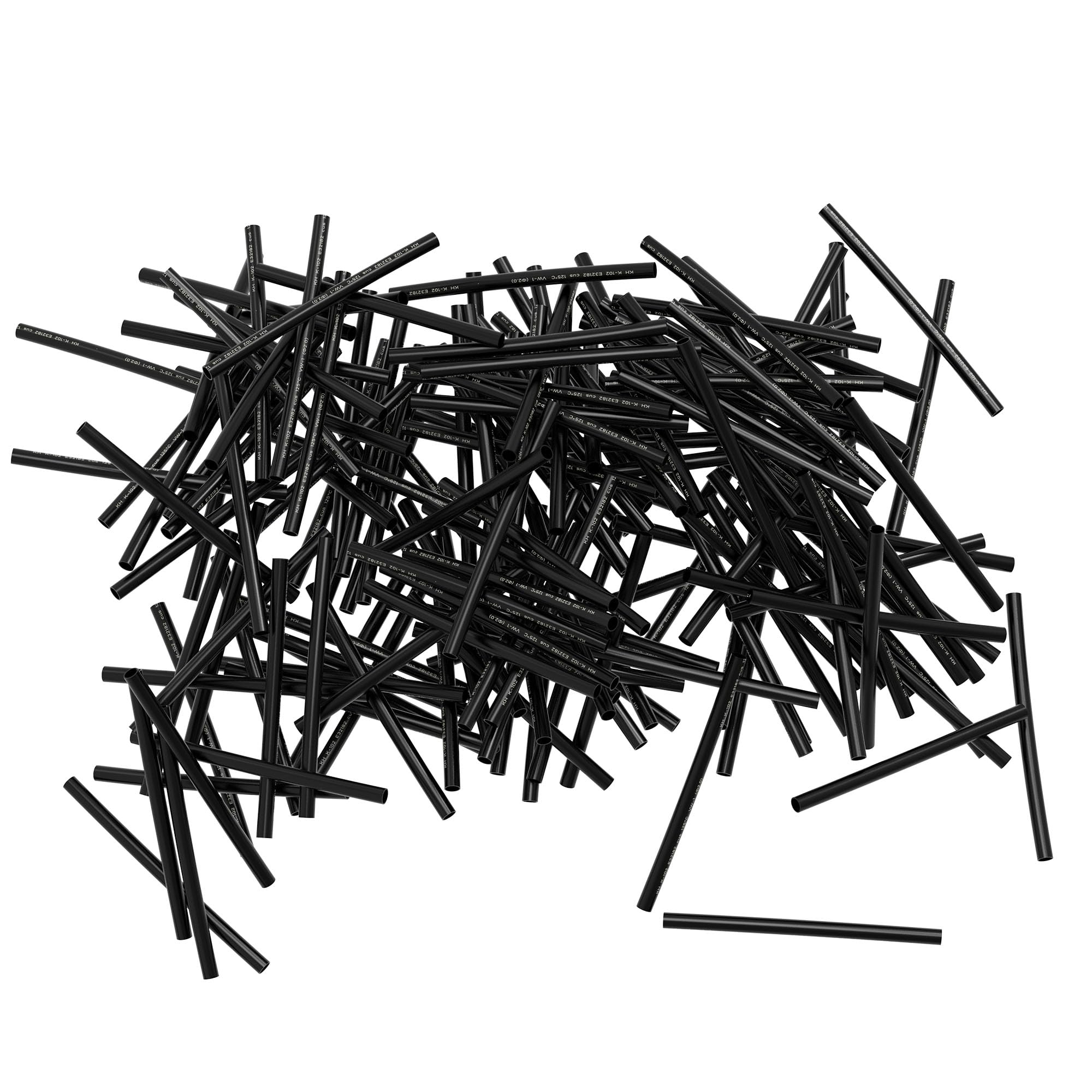 FOCMKEAS 40 PCS Heat Shrink Tubing 2mm(0.08 in) Dia 40mm(1.57 in) Long 2:1 Ratio Wire Connectors Kit Wrap Tube Can Be Used for Batch Shrinkage Treatment Waterproof Polyolefin Black