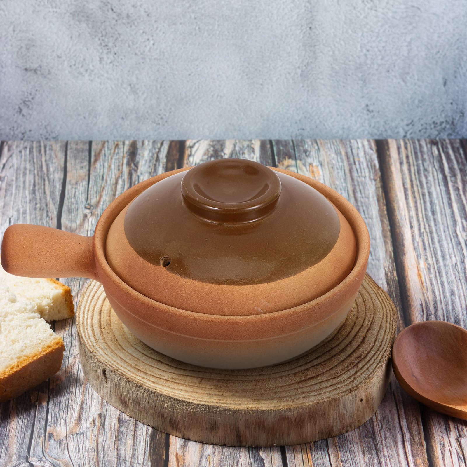 Casseruola in Ceramica 850ml con Manico, per Zuppe e Riso