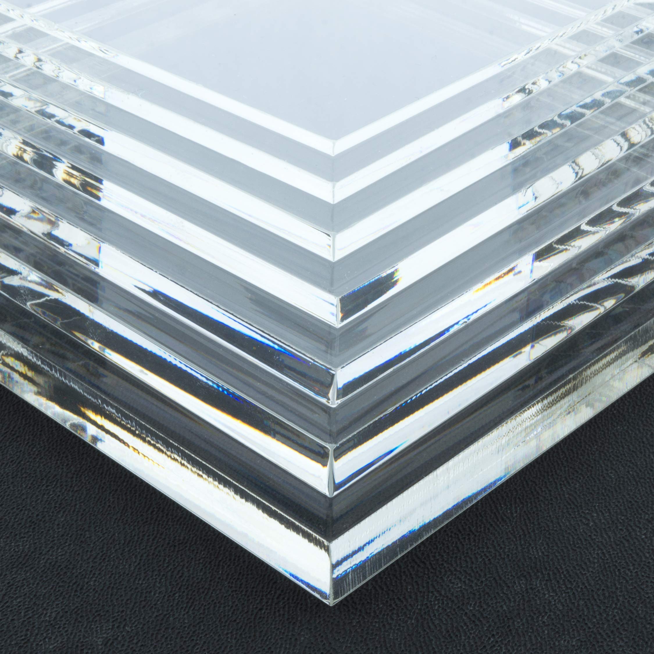Placa de corte de PMMA de vidrio acrílico, transparente, grosor del material y tamaño a elegir (500 x 900 mm, 3 mm de grosor)