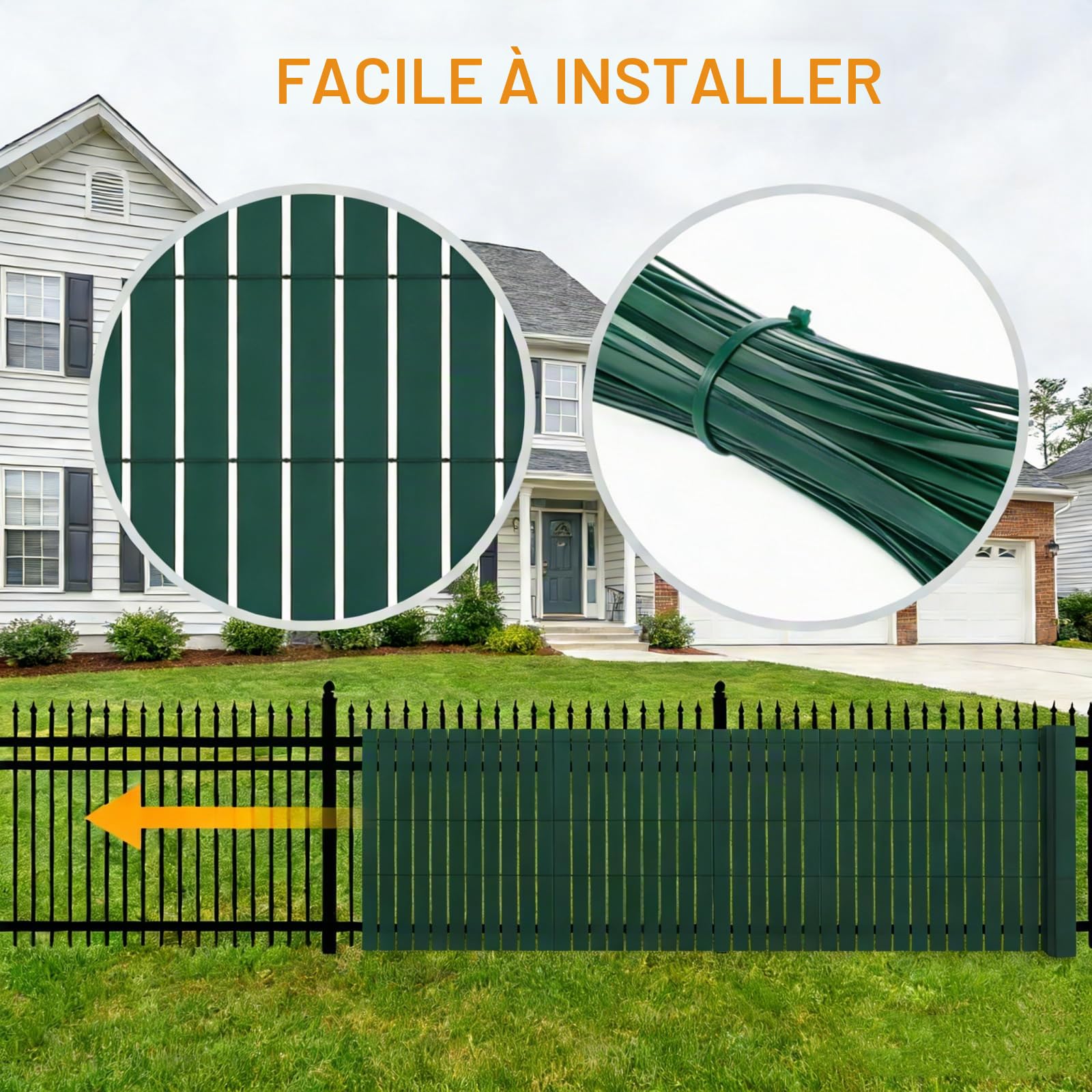Canisse PVC 200x500cm Brise Vue, Canisse PVC Corrosion et Aux Intempéries, Brise Vue Balcon Renforcement, Canisses Anti-moisissure Résistant aux UV, Intimité pour Jardin Terrasse (Vert)