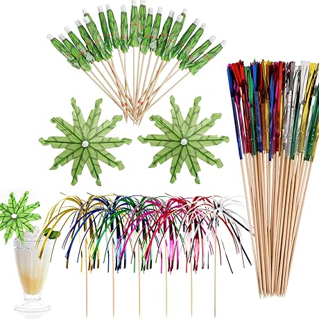 Fireworks Cocktails Umbrellas for Hawaiian Luau Decor⛱️
