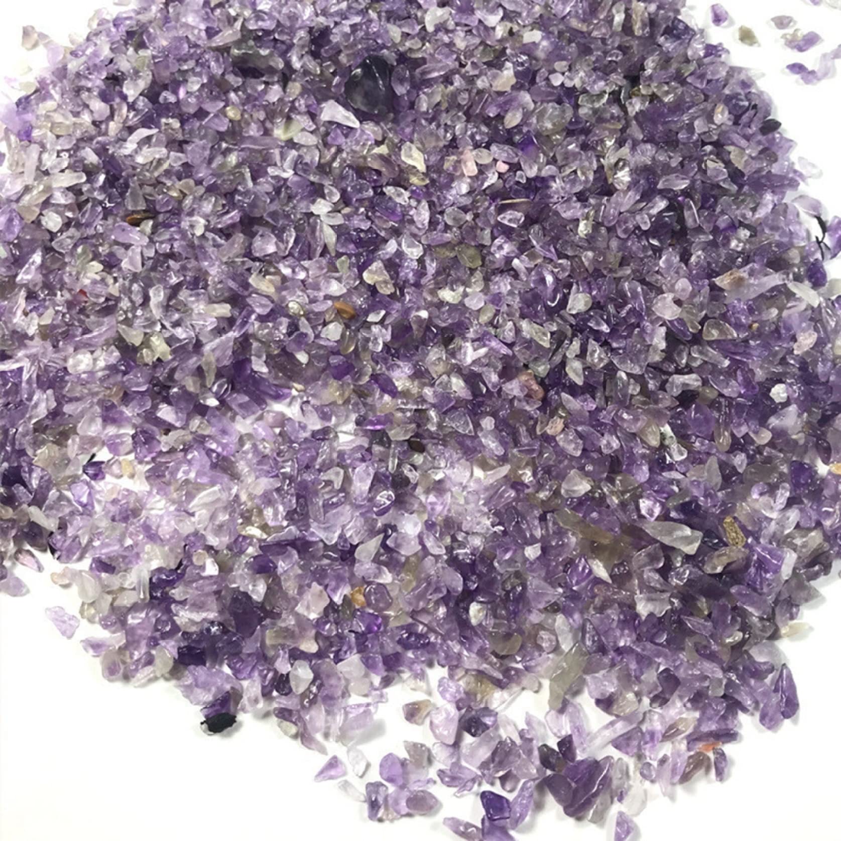 Plein de Textures Poudre d'améthystes Naturelles, 100g, 2-5mm, Cristal, Gravier, Roche, gemme Brute, décoration de bonsaï for Aquarium