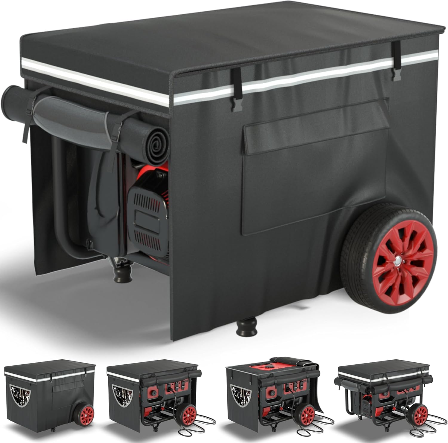 Generator Covers While Running,100% Waterproof Generator Cover,All Weather Use, 32"x24" X24 ", Super Heavy Duty 600D Waterproof Polyester Tarp 100% Waterproof, Tear Resistant, Black.