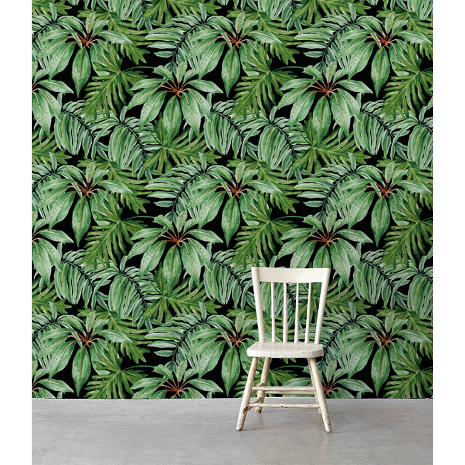 Fondo de pantalla fotomurale de entretela adhesivo con diseño botánico de 290x290 cm para pared