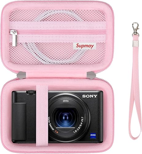 Supmay Funda rĂgida de viaje para cámara digital Sony ZV-1, cámara Sony ZV-1 para creadores de contenido y vloggers, bolsa protectora con bolsillo Supmay Funda rĂgida de viaje para cámara digital Sony ZV-1, cámara Sony ZV-1 para creadores de contenido y vloggers, bolsa protectora con bolsillo