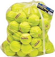 Tourna Pressureless Tennis Balls 60-Pack - Never Go Dead, Durable for Practice, Ball Machines & Pets, Regulation Bounce