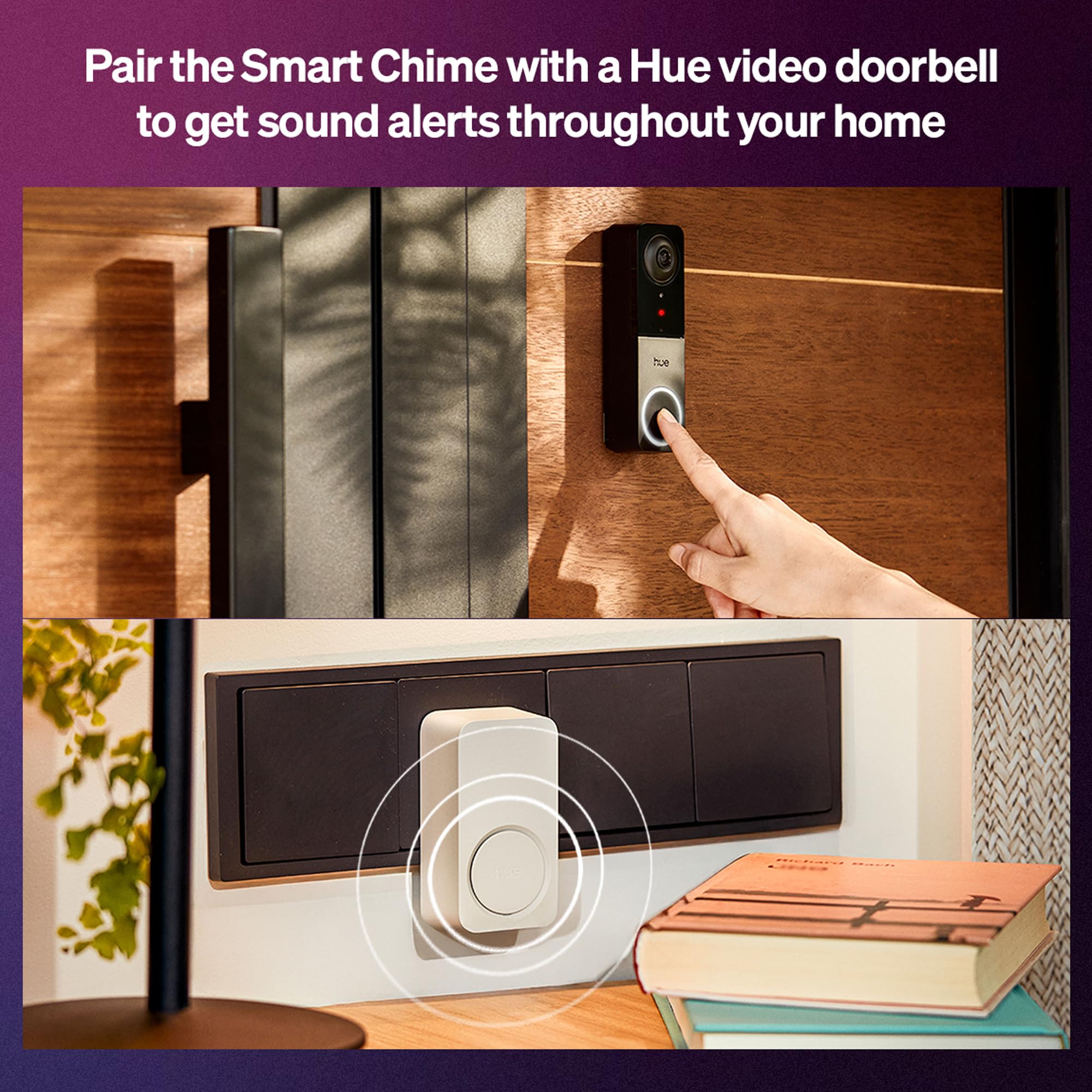 Philips Hue Carillon intelligent sécurisé, notifications sonores en temps réel, s'adapte à n'importe quelle prise standard, fonctionne avec les caméras Hue, sonnette et capteurs de mouvement, émet des