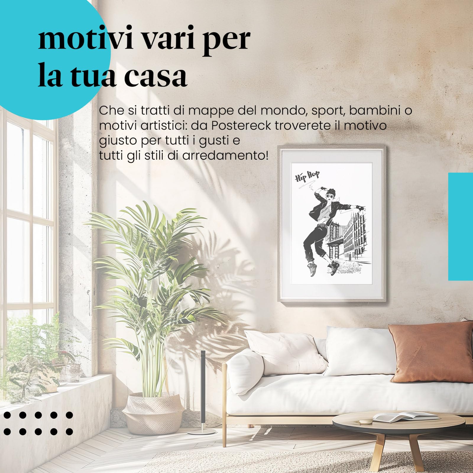 Postereck - 1012 - Poster hip hop, donna che balla musica New York USA - Stampa con Scritta, Decorazione da Parete, Quadri, Idea Regalo - Tela - 100,0 cm x 75,0 cm