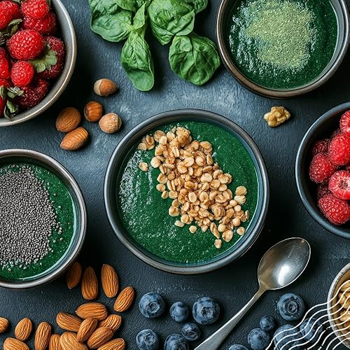 Miniatura 7 de NaturaleBio Polvo de espirulina orgánico 8 oz. Algas espirulina natural y cruda. Vegano y puro. Cultivado en la India en Tamil Nadu. Ideal para