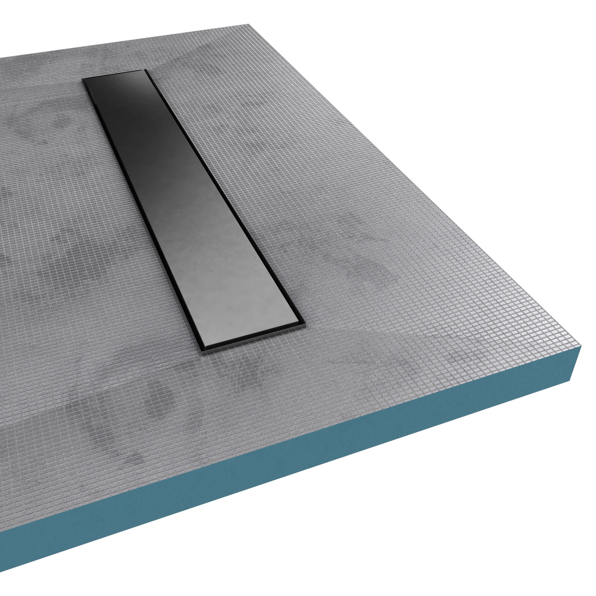 RECEVEUR DE DOUCHE A CARRELER 80x120CM RECOUPABLE SUR MESURE AVEC BONDE CANIVEAU RAINY LINEAR 120
