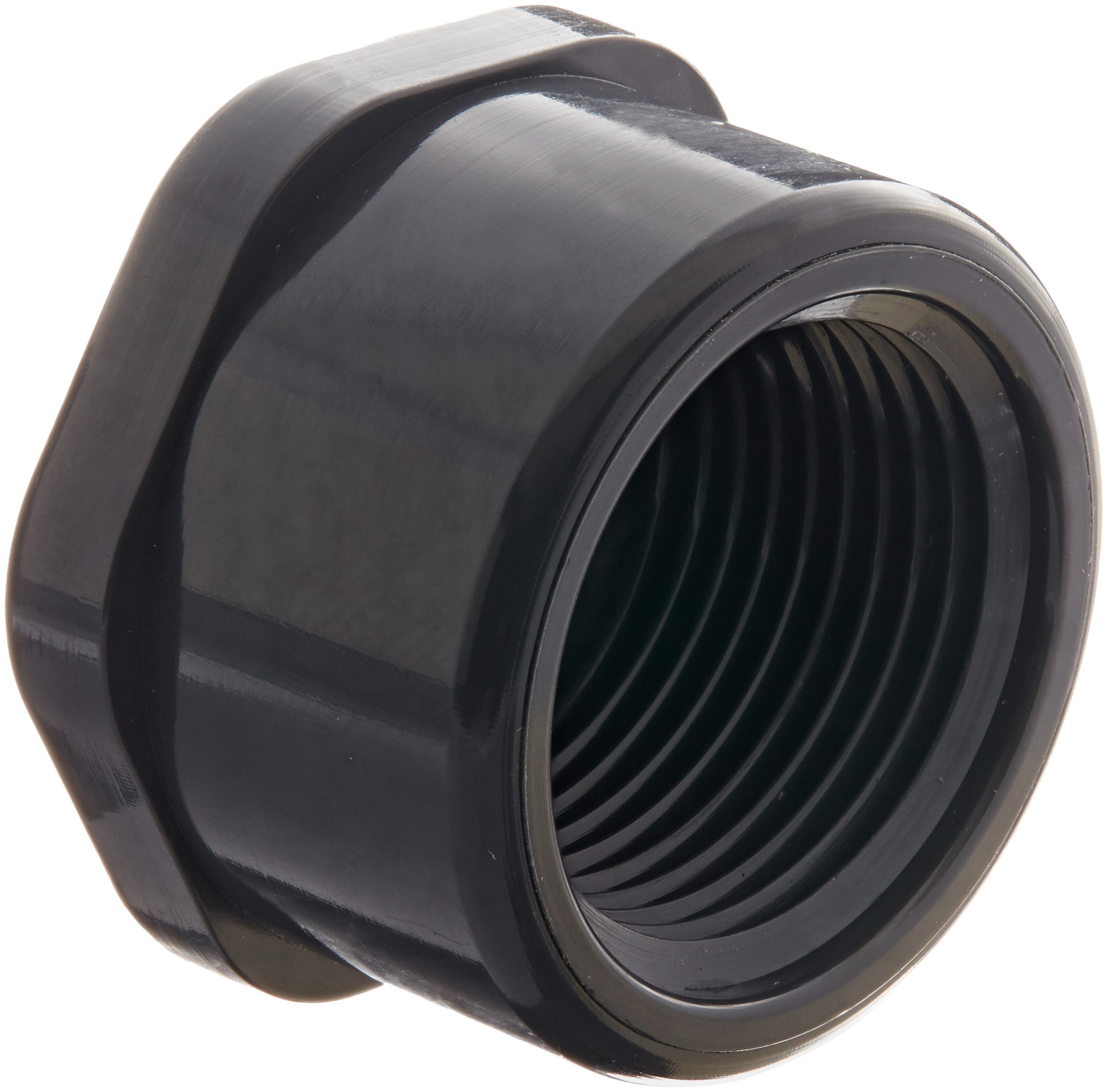 GF Piping Systems PVC Pipe Fitting, Cap, Schedule 80, Gray, 3/4" NPT Female