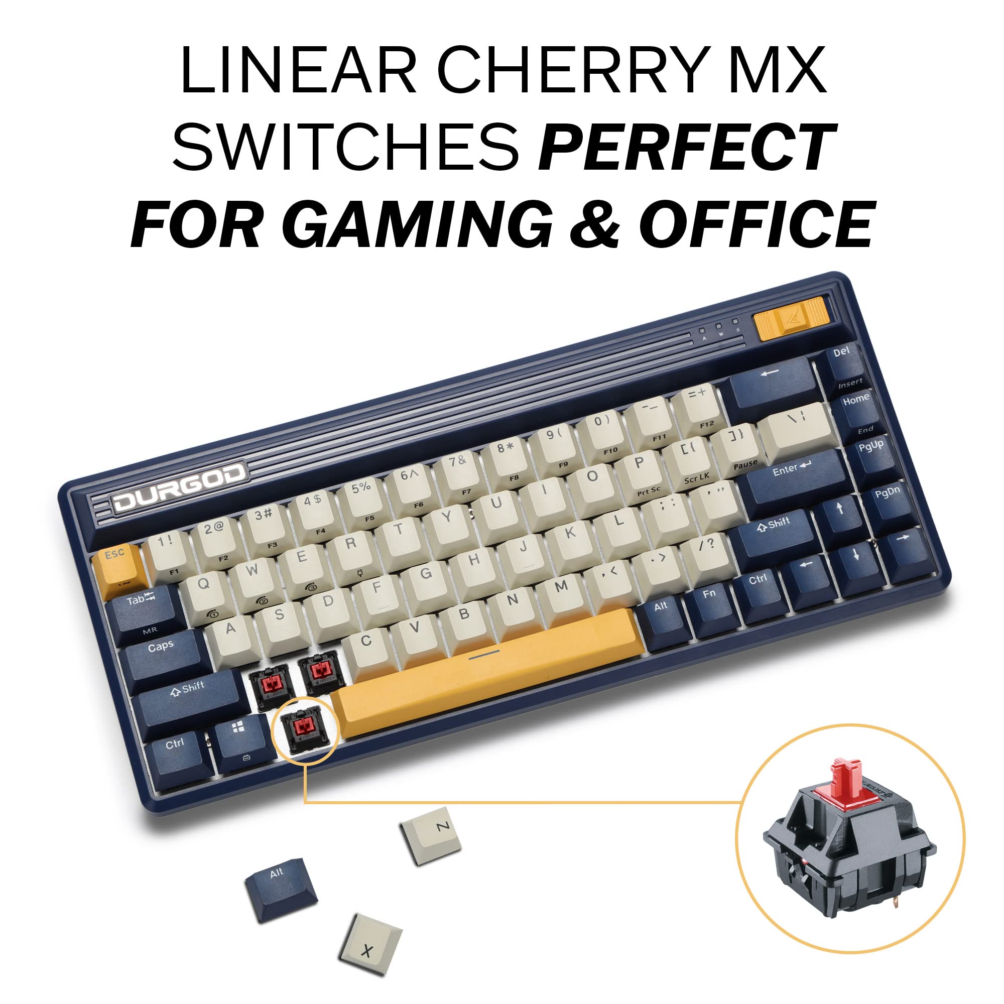 Amazon.com: DURGOD Fusion Mechanical Retro Keyboard | 65% Layout