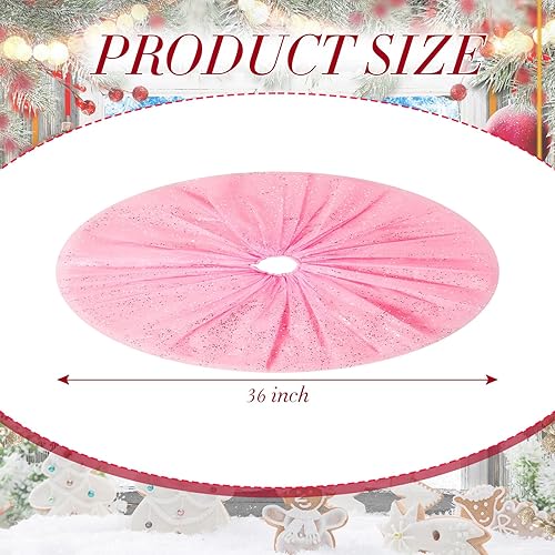Miniatura 3 de Falda de árbol de Navidad con volantes brillantes, falda de tul para árbol de Navidad, lentejuelas, doble capa, árboles de Navidad, alfombra redonda