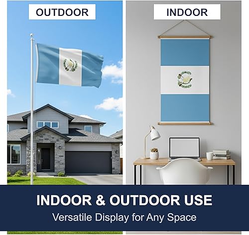 Miniatura 3 de Bandera para exteriores de SSK de poliéster resistente al clima por ambos lados. Tamaño grande 3 pies por 5 pies, Guatemala