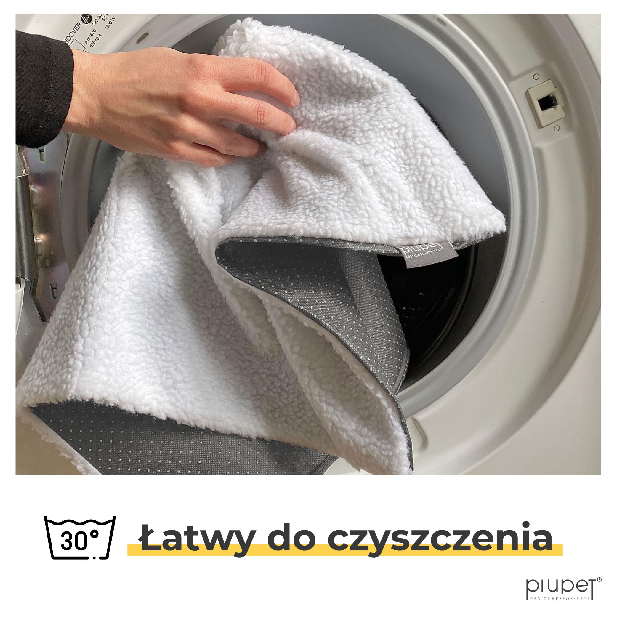 PiuPet® Samonagrzewający się Koc dla Kota 60x45cm | Mata Bez Prądu | Antystresowy Koc dla Kotów Domowych | Biały