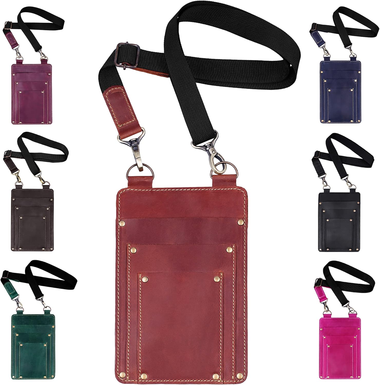 Leather Florist Tool Belt Bag Garden Farmer Pouch Organizer - Hand Tools Holder Utility Kit (Atlantic Deep Green)