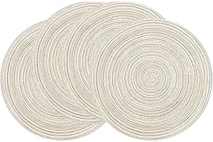 Enrich Your Table with SHACOS Ivory Round Placemats: A Set of 4...