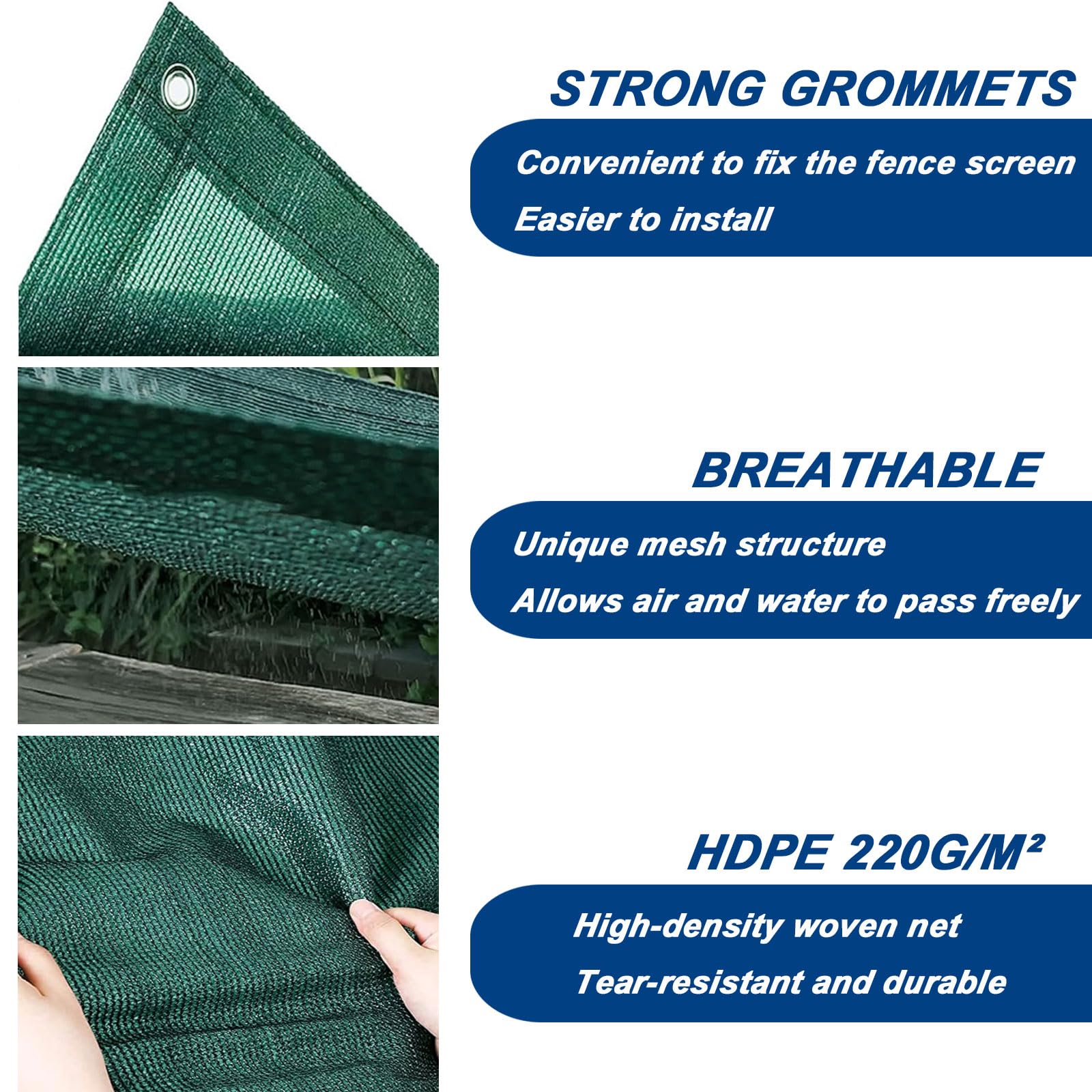 Pantalla Privacidad Balcón 105 x 700 cm Protección UV, Prueba de Viento, Transpirable Malla Sombreo con Ataduras de Cables Protección de Privacidad para Jardín Exterior, Verde