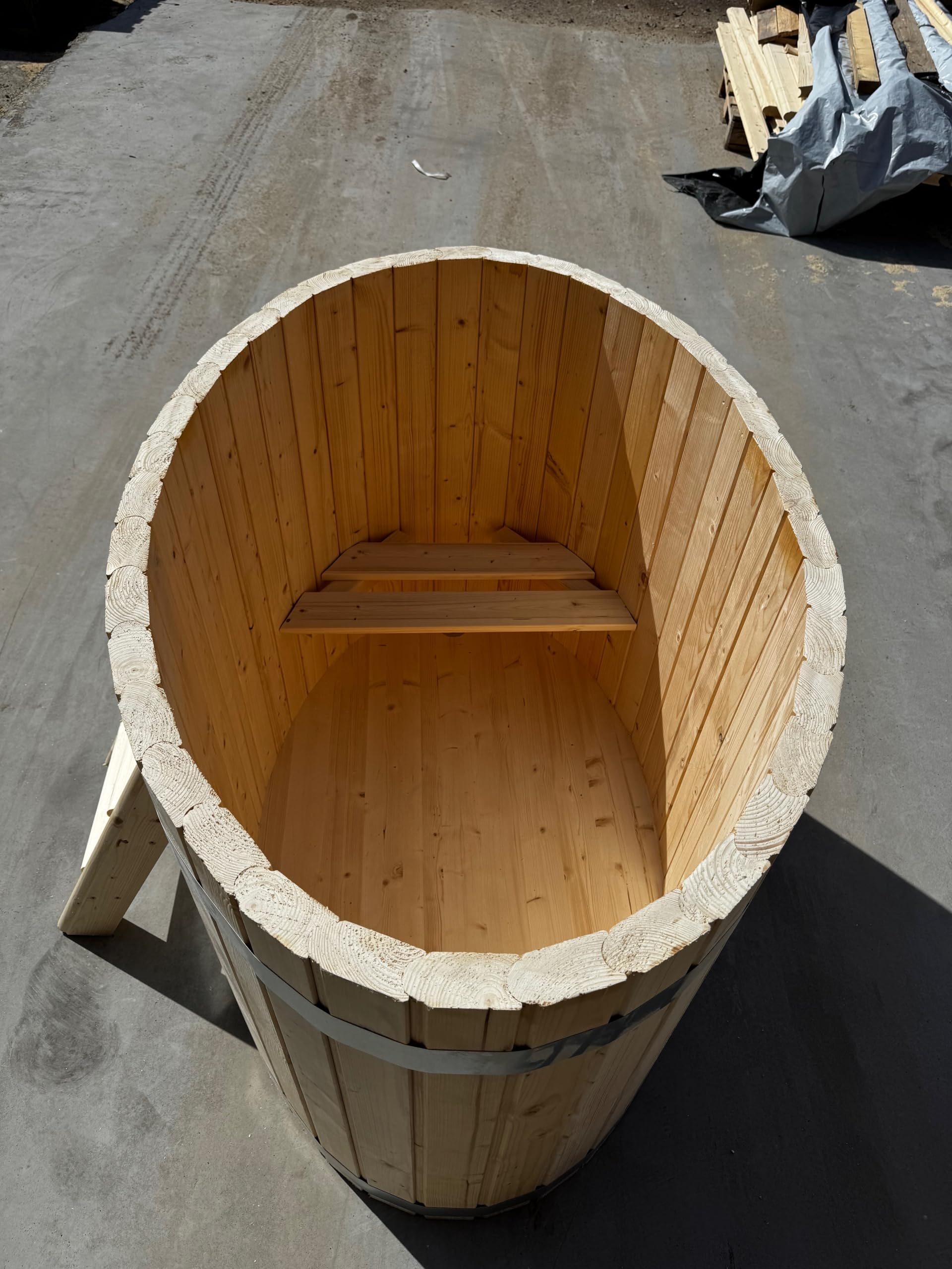 Holzfass zum Eisbaden Cold Tub Eistonne 120 cm Model 1BO
